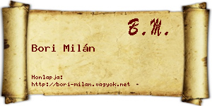 Bori Milán névjegykártya